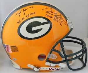 Green Bay Packers Brett Favre and Bart Starr Signed FS Authentic Helmet TRISTAR