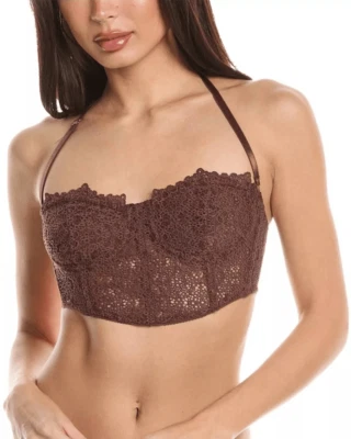 Bralette Free People Intimately Marrón Encaje Crochet Nylon Talla L Foto 1 de 4