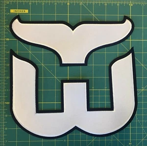 HARTFORD WHALERS  JERSEY 2 PIECE CREST PATCH JERSEY EMBROIDERED NHL LARGE - Picture 1 of 3