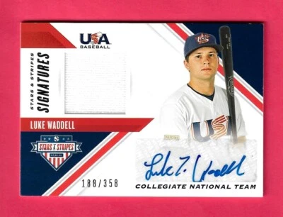 LUKE WADDELL 2020 Panini USA Stars & Stripes Signatures Jersey AUTO /358 SSS-LW - Image 1 of 2