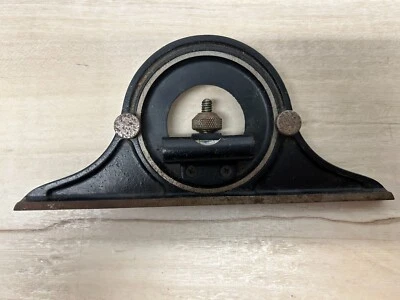 Vintage Metal Machining Woodworking Protractor Tool Head Level - Image 1 of 4