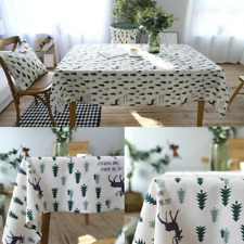 Cotton Linen Christmas Tree Modern Tablecloth Coffee Table Cloth Cover Rectangle