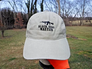 NEW AK-47(AK-74) "BLACK GUNS MATTER" PRO GUN POLITICAL TAN COTTON STRAP CAP HAT! - Picture 1 of 10