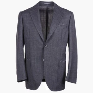 Sartorio by Kiton Lightweight Gray Houndstooth Check Wool Sport Coat 42 NWT - Picture 1 of 11