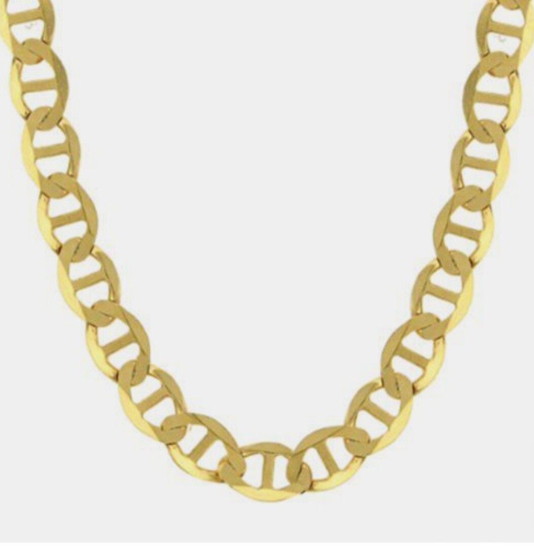 14K Solid Gold Gucci Flat Mariner Chain 