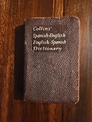 Tiny Pocket Collins ENGLISH - SPANISH - English Dictionary R.F. Brown 3"x4" Vint - Image 1 of 4