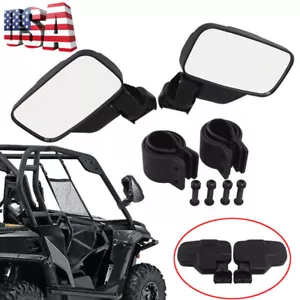 Black Side Rearview Mirrors For Yamaha UTV Gator For Can-Am Maverick 2-2.5" Bars - Picture 1 of 10