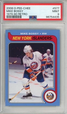 2008-09 O-Pee-Chee 1979-80 OPC Retro #577 Mike Bossy MINT PSA 9 - Image 1 of 2