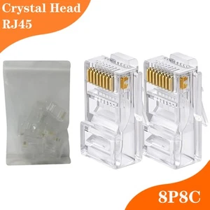 Cat5e Modular RJ45 Cat 5E Ethernet Cable Connector Plug Crystal Head - Picture 1 of 4