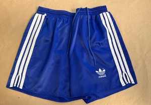 VTG ADIDAS nylon shorts Blue Shiny Nylon running sprinter Gym gay D8 30-36” - Picture 1 of 12