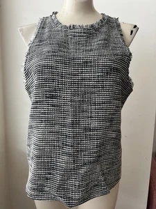 Top senza maniche Ann Taylor Factory donna GRANDE nero bianco blu navy VEUC - Foto 1 di 6