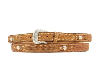 Cinturón Nocona Western para Hombres Superposición de Avestruz Tierra Rica N2491844 Foto 1 de 3