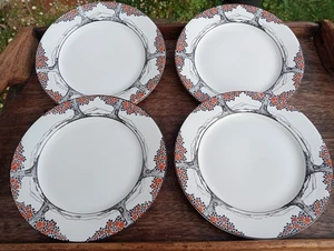 CROWN DUCAL Orange Tree Side Plates FOUR x 15.8cm Art Deco in A1 Condition - Picture 1 of 9