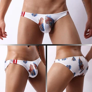 Mens Sexy Lingerie Printed Underwear Briefs U-Bulge Underpants Knickers Panties - Picture 1 of 57