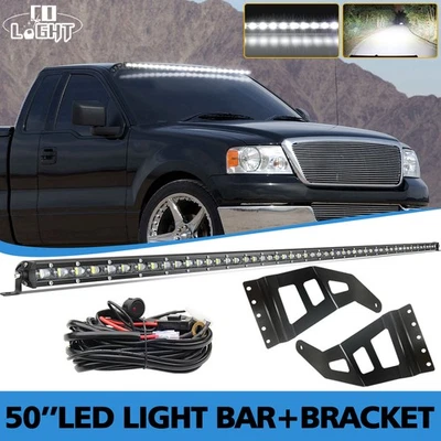 Kits de soporte de techo superior de barra de luz LED delgada de inundación puntual Fit 97-03 Ford F150 50"" Foto 1 de 4