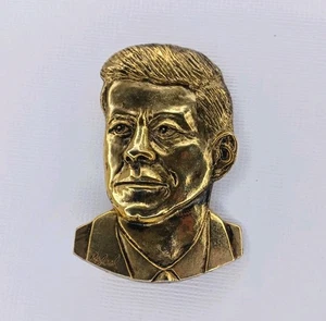 Gold Tone JFK Pin John Kennedy Metal Pin Rafael - Picture 1 of 19