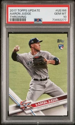 2017 TOPPS UPDATE AARON JUDGE THROWING ROOKIE RC PSA 10 GEM MINT YANKEES - Image 1 of 2