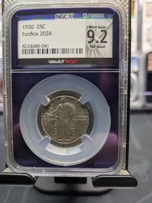 1930 25c NGC Vaultbox MS62 Full Head Standing Liberty Quarter **Top Pop** - Image 1 of 4