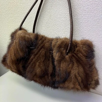 PAOLO MASI норки Дамская сумка сумочка кожи коричневый w/пыли сумка б/у хорошее состояние - Изображение 1 из 4