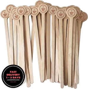 Agitadores de café de madera con extremos redondos, desechables, ecológicos - Imagen 1 de 7