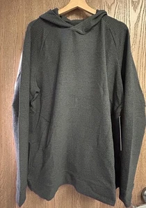 Lululemon Men’s Textured Double-Knit Cotton Hoodie In Heathered Black Size XL - Picture 1 of 8
