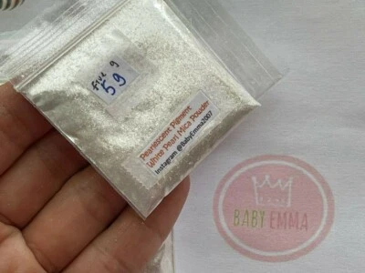 Silver Crystal White MICA Pigment (COSMETIC)Colorant Pearlescent Powder-U pick - Image 1 of 4