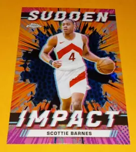 2024 Topps Chrome Sudden Impact Scottie Barnes Blue Refractor #SI-21 - Raptors - Picture 1 of 2