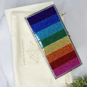 CHARLOTTE OLYMPIA Shiny Rainbow Clutch rare, New - Picture 1 of 10
