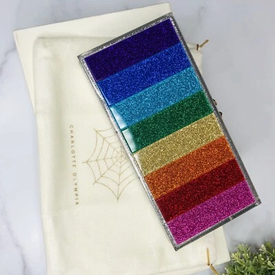 CHARLOTTE OLYMPIA Shiny Rainbow Clutch rare, New - Image 1 of 4