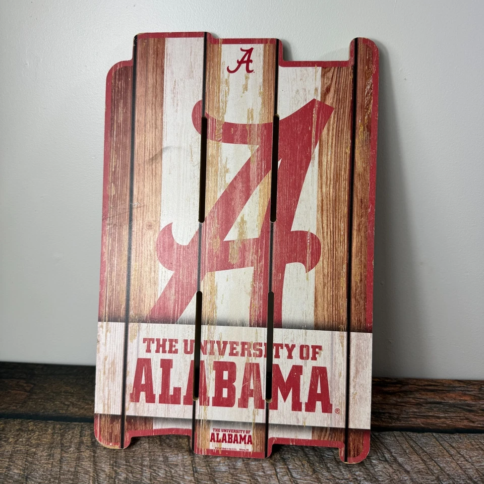 Wincraft Alabama Crimson Tide Plank Wood Fence Sign 11" X 17" Plaque - Image 1 of 4