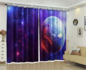 Surface Blue Planet 3D Curtains Blockout Photo Printing Curtains Drape Fabric - Picture 1 of 12