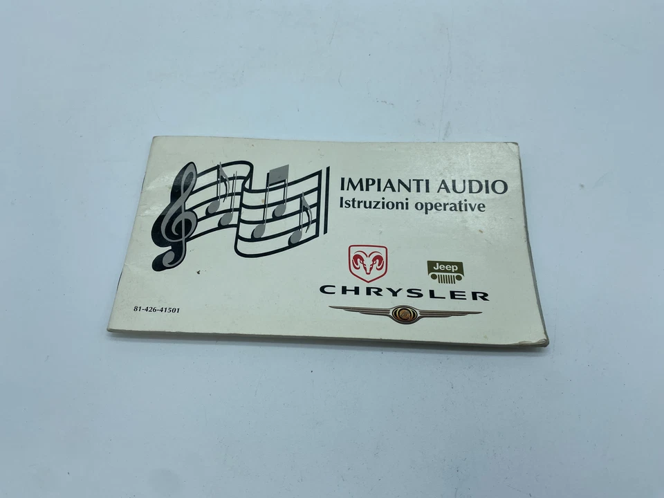 LIBRETTO DI IMPIANTO AUDIO ISTRUZIONI OPERATIVE CHRYSLER 81-426-41501 - Immagine 1 di 4