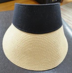 Sun N Sand Headwear Tan And Black Floppy Hat/Visor Adjustable Band One Size - Picture 1 of 19