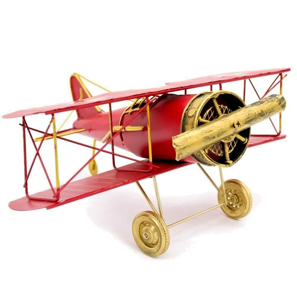 Estatua de avión hecha a mano de metal escultura estatuilla mesa decoración del hogar arte Foto 1 de 4