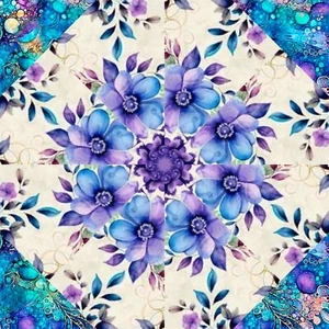 Pre Cut Quilt Kit 12-7" Block Kit Pre Cut Kaleidoscope Kit FANTASIA - Picture 1 of 10