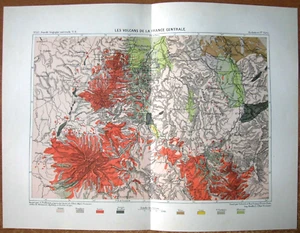 Mapa Reclus 1877 VOLCANES DEL CENTRO DE FRANCIA, #7 - Imagen 1 de 1