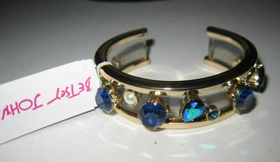 BETSEY JOHNSON BETSEY BLUE BLING CUFF BRACELET - Image 1 of 4