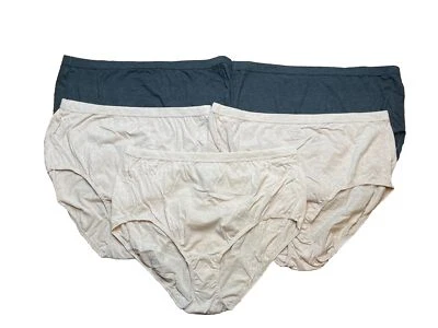 Fit For Me -Fruit Of The Loom - Women’s Briefs - Gray/Nude-Size 9 -5 Pairs -NWOT - Image 1 of 4