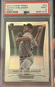 JUSTIN VERLANDER - 2012 Prizm - Silver Refractor - 1st Year Prizm - PSA 9 POP 2