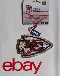 Kansas City Chiefs Christmas Tree Holiday Ornament - Raised Logo Mural - Wooden - Picture 1 of 2