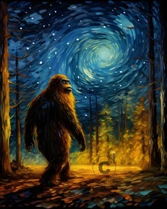 Sasquatch Bigfoot Enter Portal Transport zum alternativen Universum verschlüsselter Mythos 8X10 - Bild 1 von 2
