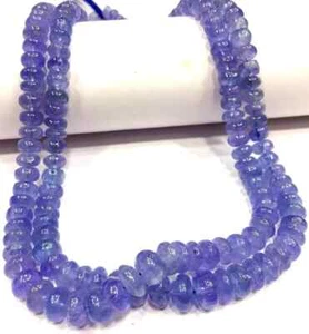 AAA QUALITÄT ~ Natürliche Tansanit Rondelle Perlen Glatt Poliert Toller Glanz Perlen. - Bild 1 von 10