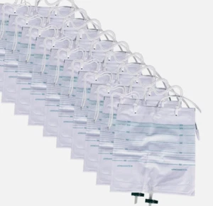 Pack de 9 Bolsa de Drenaje Urinario Sellada Válvula Antirreflujo 3000 ml EXP 4/27 - Imagen 1 de 1