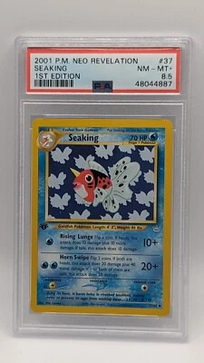2001 Pokemon 1st Edition Neo Revelation Seaking 37/64 PSA 8.5 NM-MT+! - Image 1 of 2