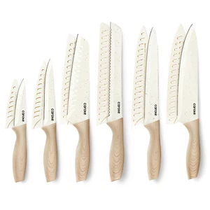 JUEGO DE CUCHILLOS DE COCINA 12 Piezas con Cuchilla Protectores Granito Cerámica Acero Inoxidable - Imagen 1 de 12