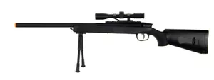 CYMA AIRSOFT MK51 BOLT ACTION SNIPER RIFLE W/ SCOPE - BLACK - Picture 1 of 2