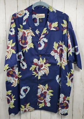 Camisa de Campamento Hawaiana Hibisco Ukelele Patagonia Pataloha Para Hombres Talla XL Azul De Colección  Foto 1 de 4