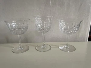 3 X Art Deco Thomas Webb Crystal WET19 Champagne Port Wine Glass Signed - Picture 1 of 13