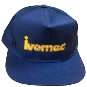 Ivomec Blue Snapback Hat Cap Adjustable Fit Livestock Farm Vet Health Vintage - Picture 1 of 12