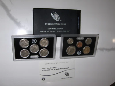 One (1) 2017 S US Mint 225th Anniversary 10 Coin Enhanced Uncirculated Set COA - Image 1 of 2